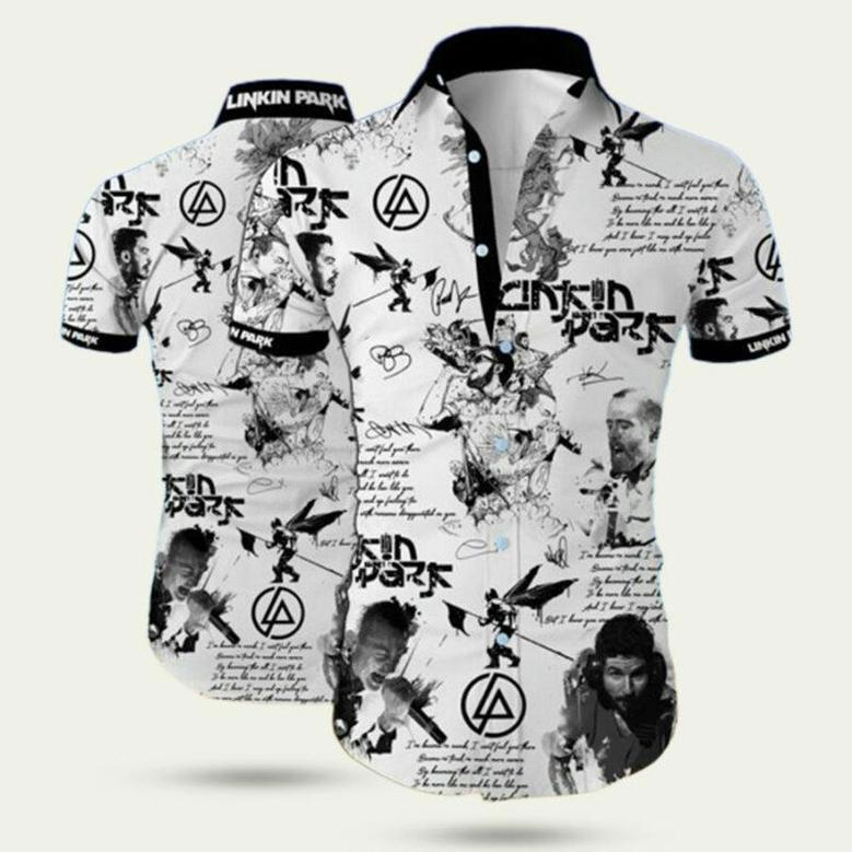 Linkin Park White Hawaiian Shirt