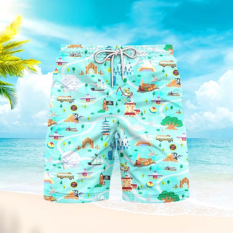 Magic Kingdom Blue Beach Shorts For Men