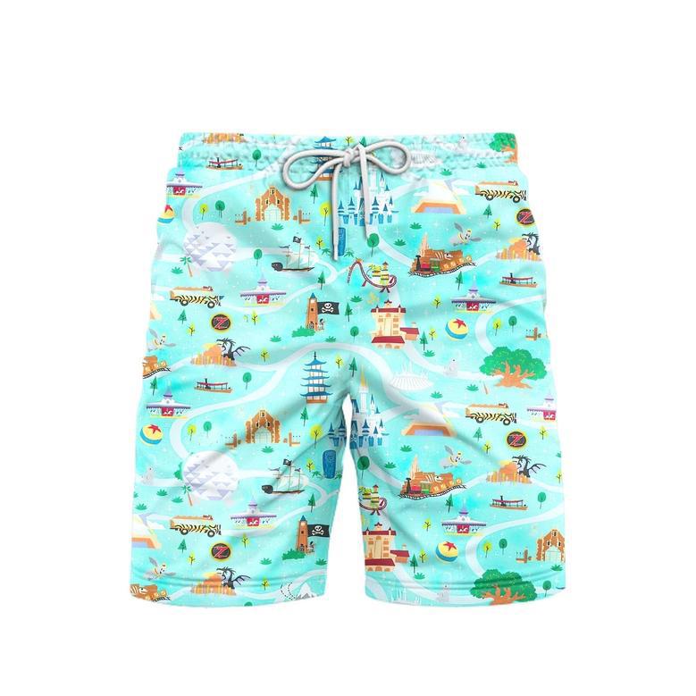 Magic Kingdom Blue Beach Shorts For Men