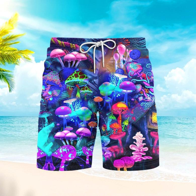 Magic Mushroom Peace Life Beach Shorts For Men