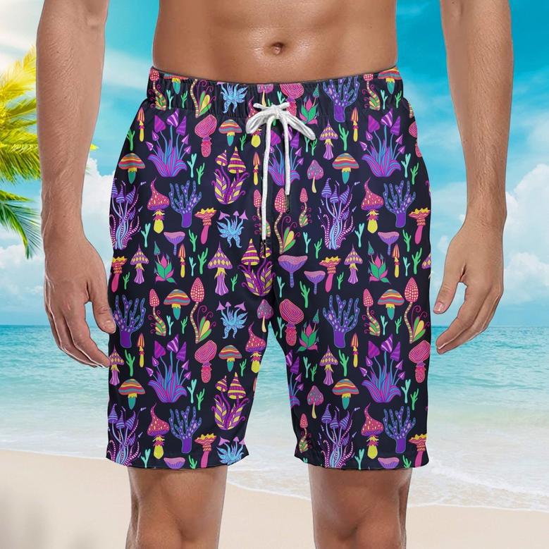 Magic Psychedelic Mushroom Beach Shorts For Men