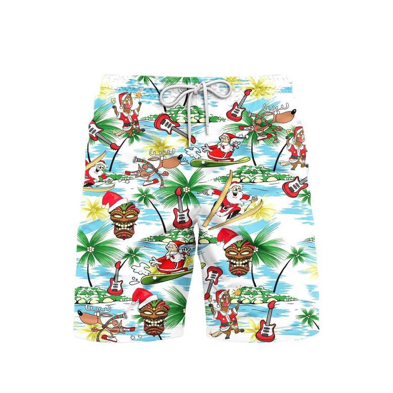 Merry Christmas Santa Claus Beach Shorts For Men