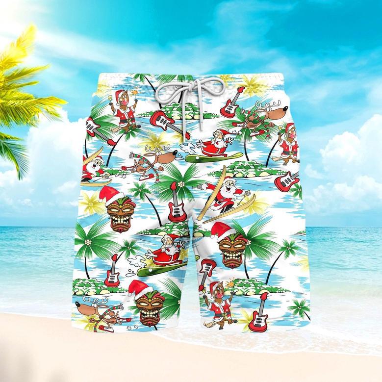 Merry Christmas Santa Claus Beach Shorts For Men