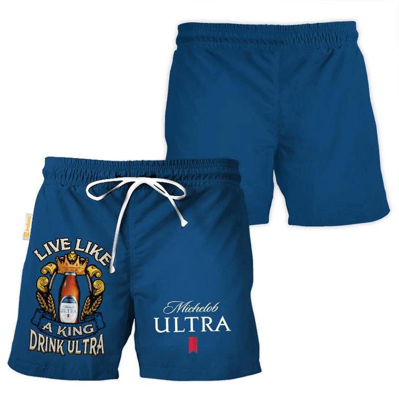 Michelob Ultra Blue Basic Swim Trunks