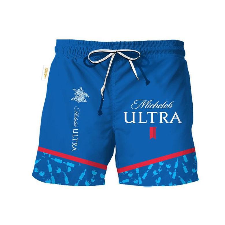 Michelob Ultra Bottle Pattern Swim Trunks