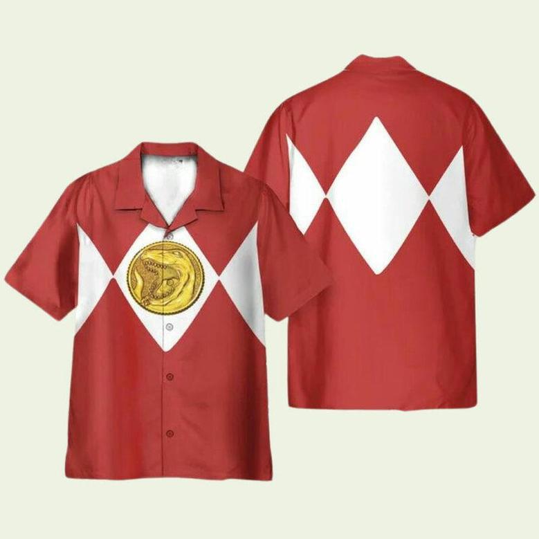 Mighty Morphin Power Rangers Red Cosplay Costume Hawaiian Shirt