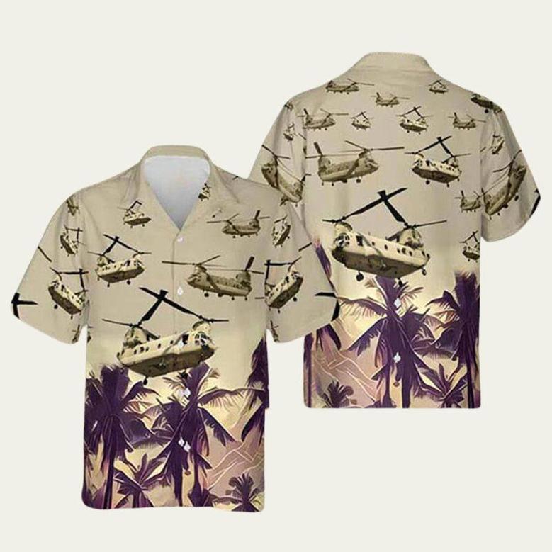 Military Us Army Boeing Chinook Summer 2024 Hawaiian Shirt