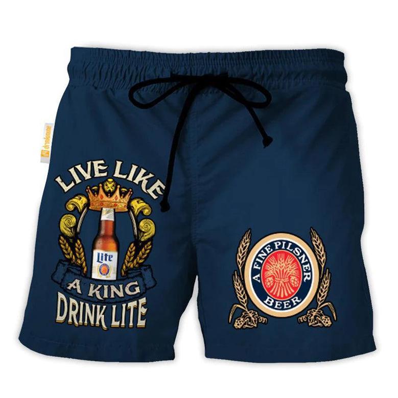 Miller Lite Blue Basic Swim Trunks