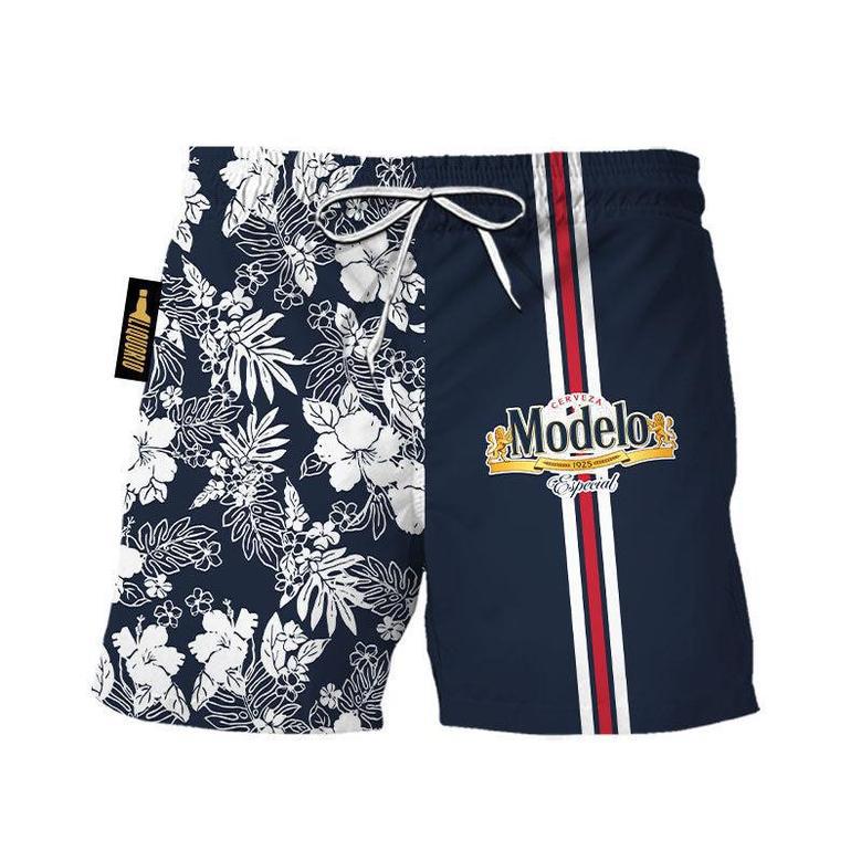 Modelo Flower Stripe Swim Trunks