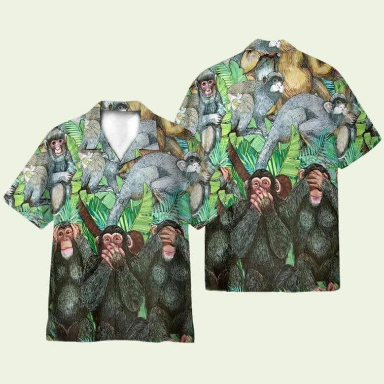 Monkey Tropical Pattern Hawaiian Shirt