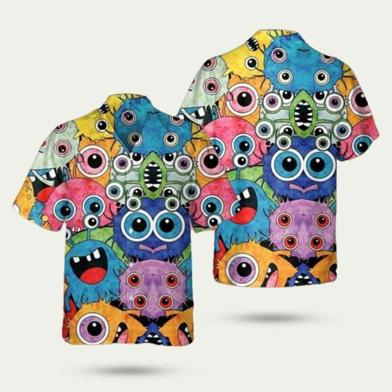 Monster Lucu Seram Koteto Beach Tropical Hawaiian Shirt