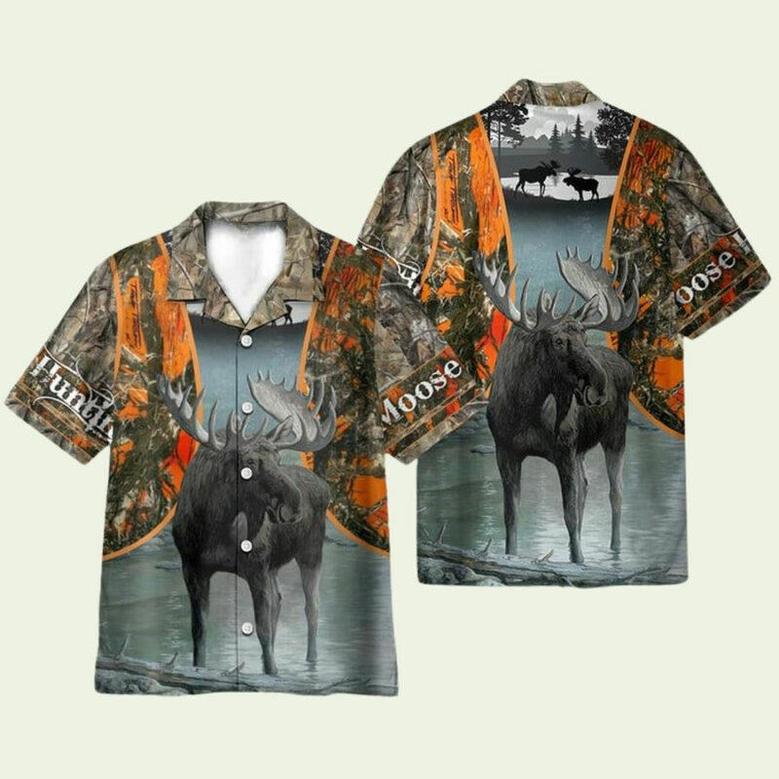 Moose Hunting Shirt For Animal Lovers Hawaiian Shirt