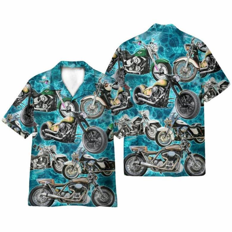 Motorcycles Once A Biker Hawaiian Shirt