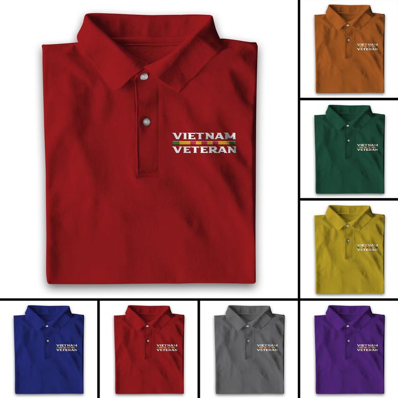 Multicolor Unique Vietnam Veteran Polo Shirt