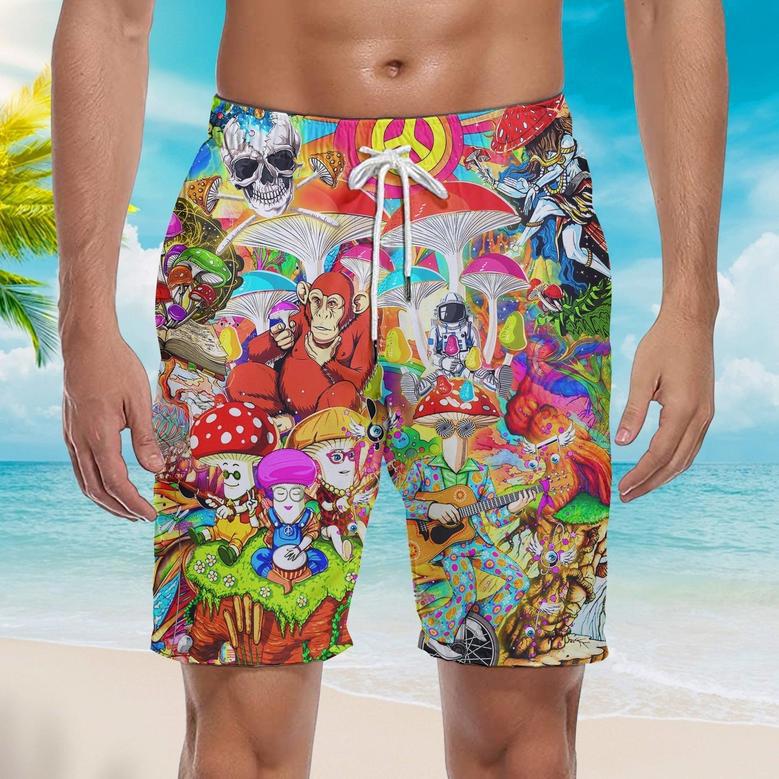 Mushroom Hippie Beach Shorts For Men