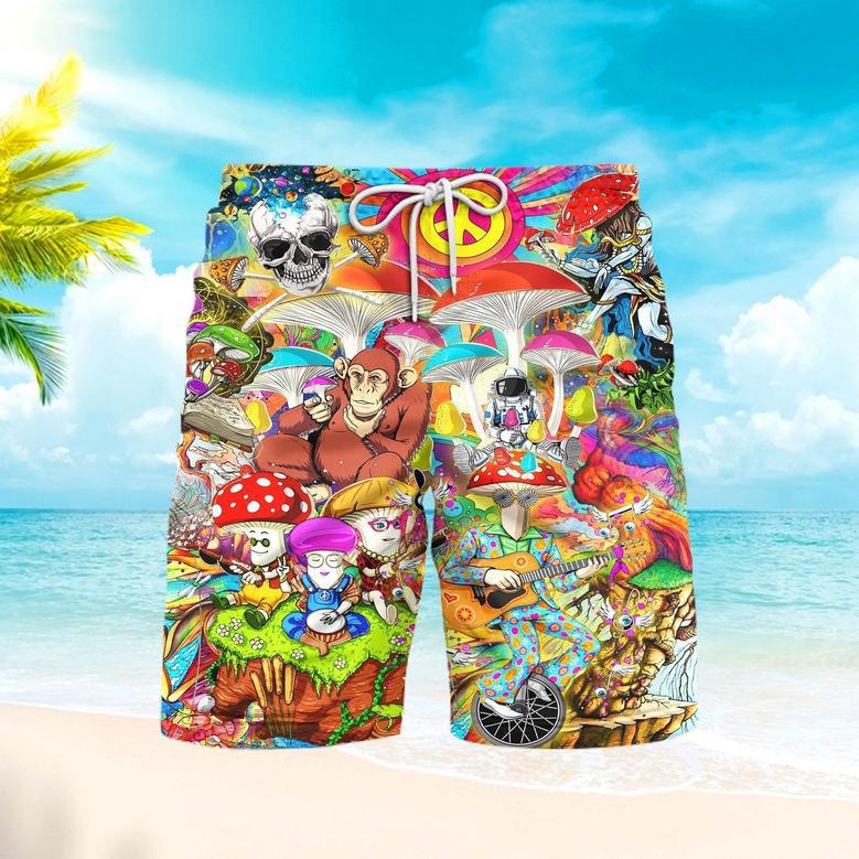 Mushroom Hippie Beach Shorts For Men