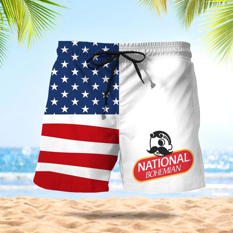 National Bohemian American Flag Swim Trunks