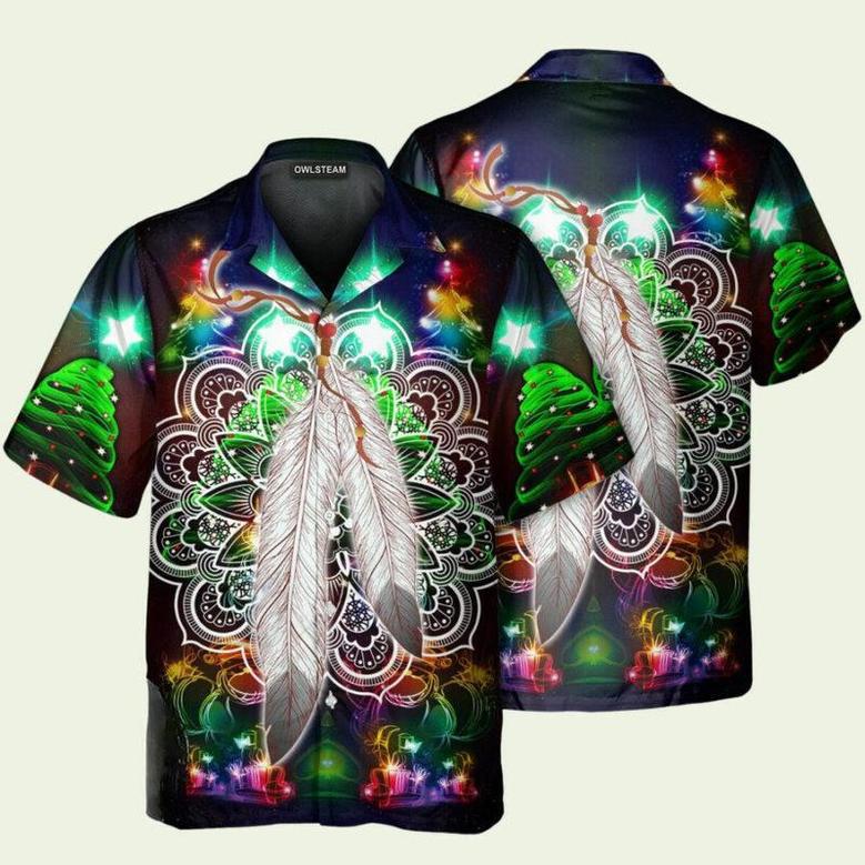 Native Feather Mandala Merry Christmas Hawaiian Shirt