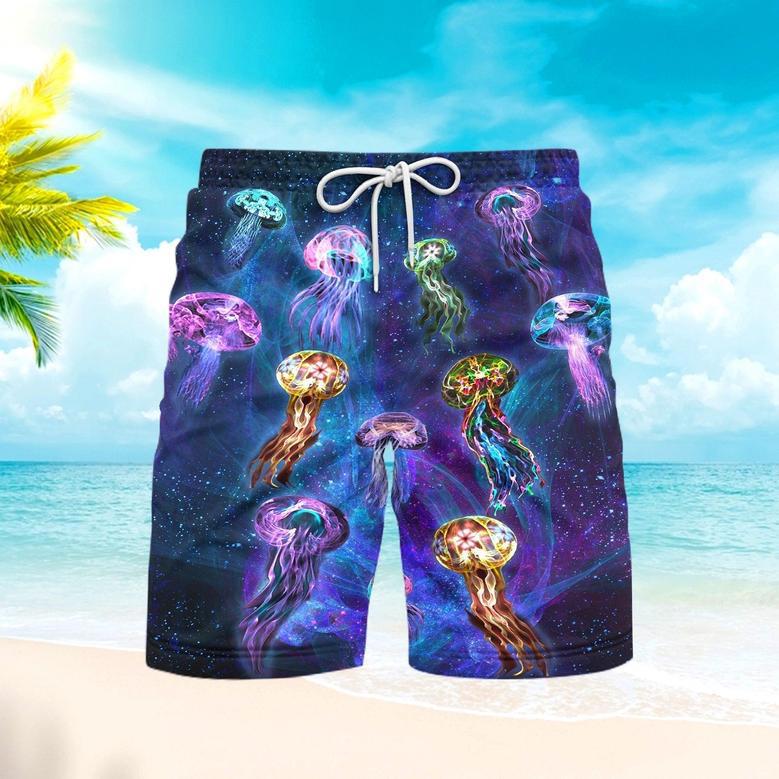 Neon Jellyfish Under The Ocean Beach Shorts For Men