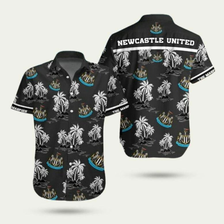 Newcastle United Coconut Black Pattern Hawaiian Shirt