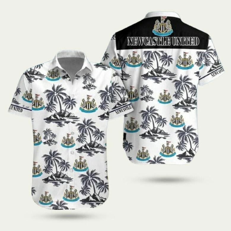 Newcastle United Fc Premier League White Hawaiian Shirt