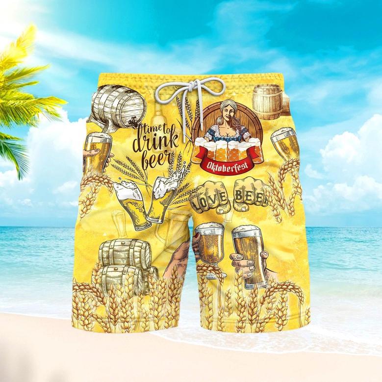 Oktoberfest Time To Drink Beer Beach Shorts For Men