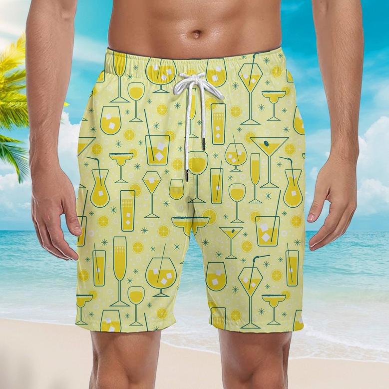 Orange Juice Cocktail Beach Shorts For Men