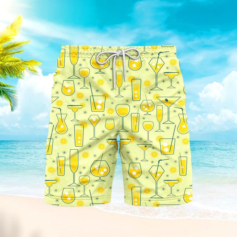 Orange Juice Cocktail Beach Shorts For Men