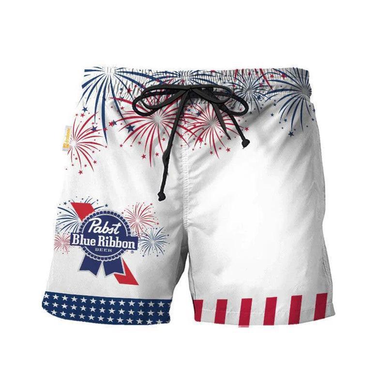 Pabst Blue Ribbon American Independence Day Swim Trunks