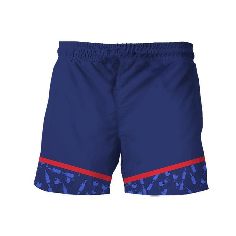 Pabst Blue Ribbon Bottle Pattern Swim Trunks