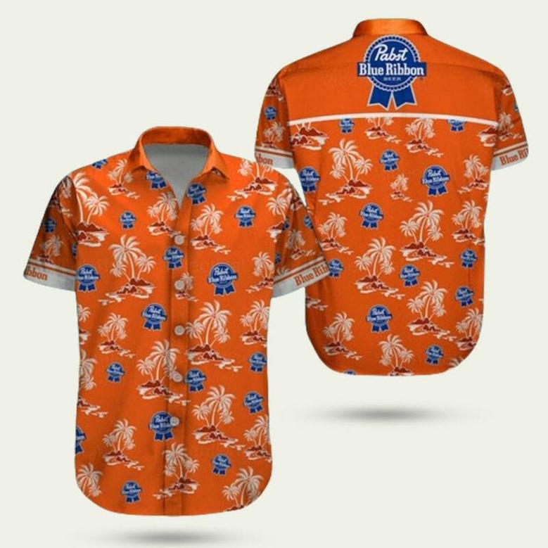 Pabst Blue Ribbon Coconut Treeshawaiian Shirt