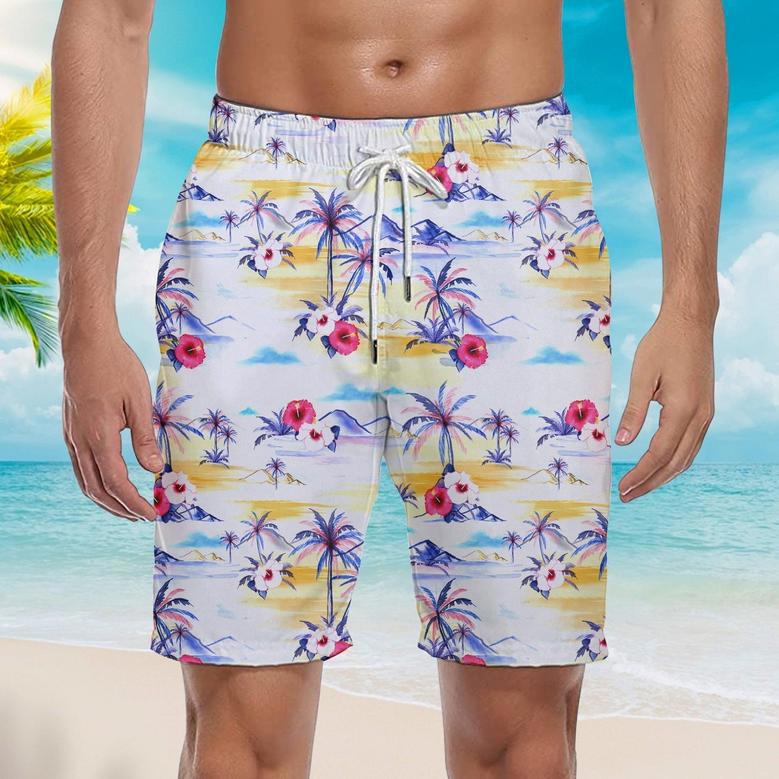 Palm Tree Island Tropical Beach Beach Shorts For Men