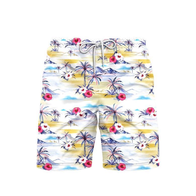 Palm Tree Island Tropical Beach Beach Shorts For Men