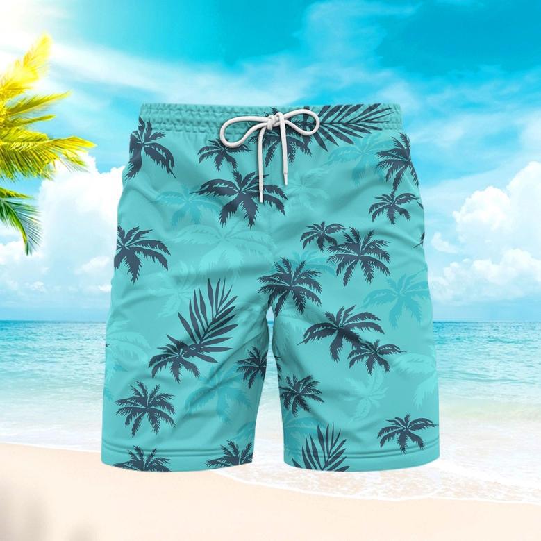 Palm Trees Tropical Beach Blue Aloha Beach Shorts For Men