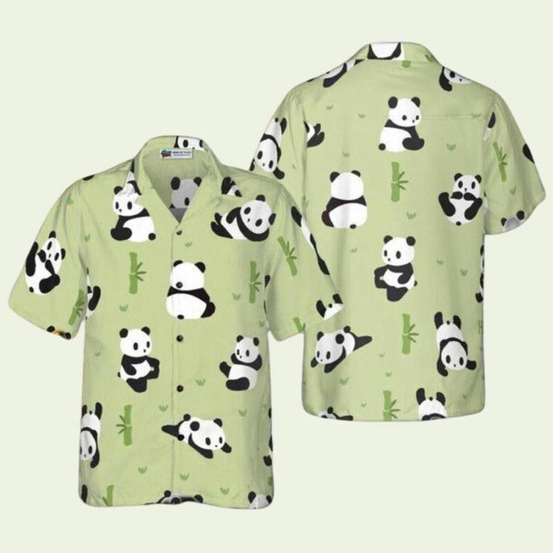 Panda Leaf Patterned Hawaiian Shirt