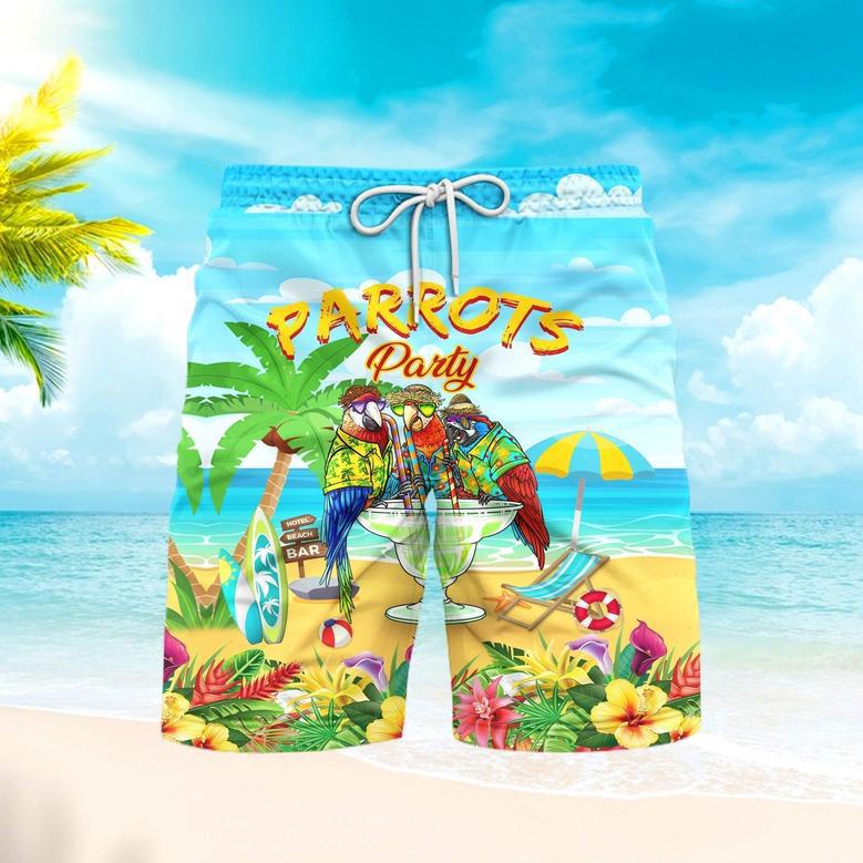 Parrots Party Drink Cocktail Holidays Beach Shorts For Men