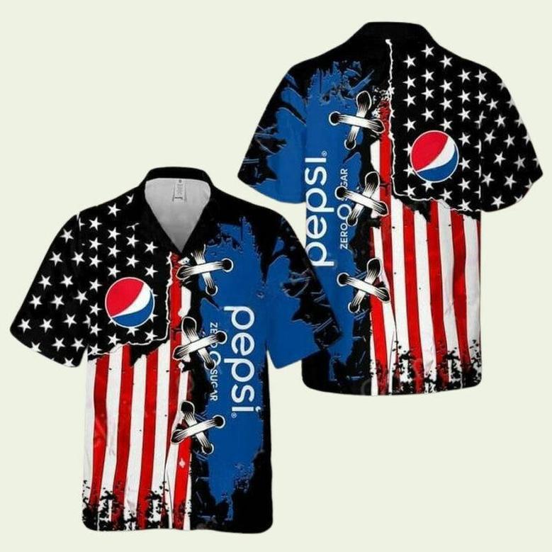 Pepsi American Flag Hawaiian Shirt