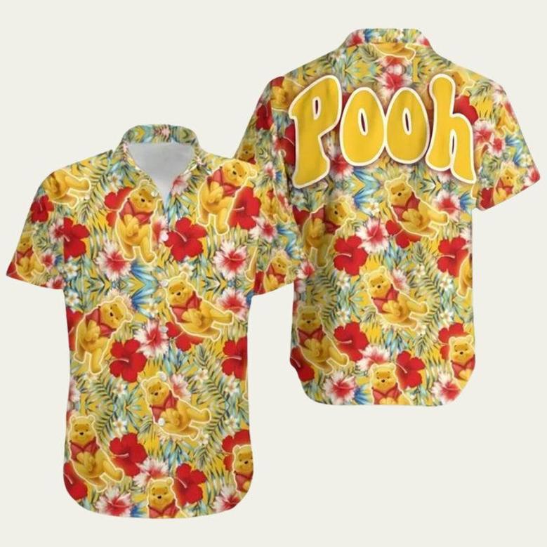 Pooh Yellow Floral Winnie The Pooh Disney Cruise 2024 Disney Hawaiian Shirt