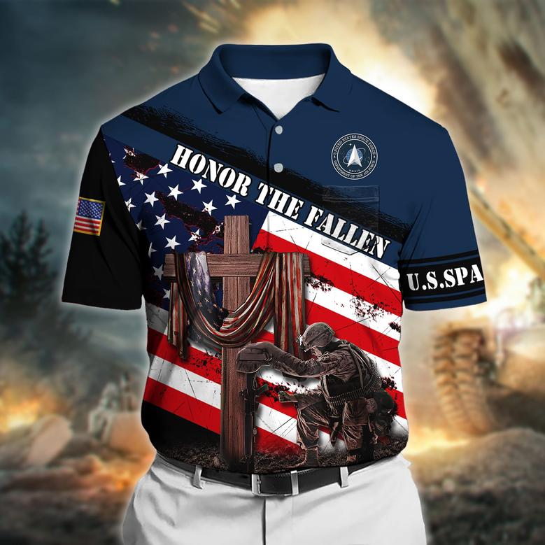Premium Honor The Fallen US Veteran Polo Shirt With Pocket