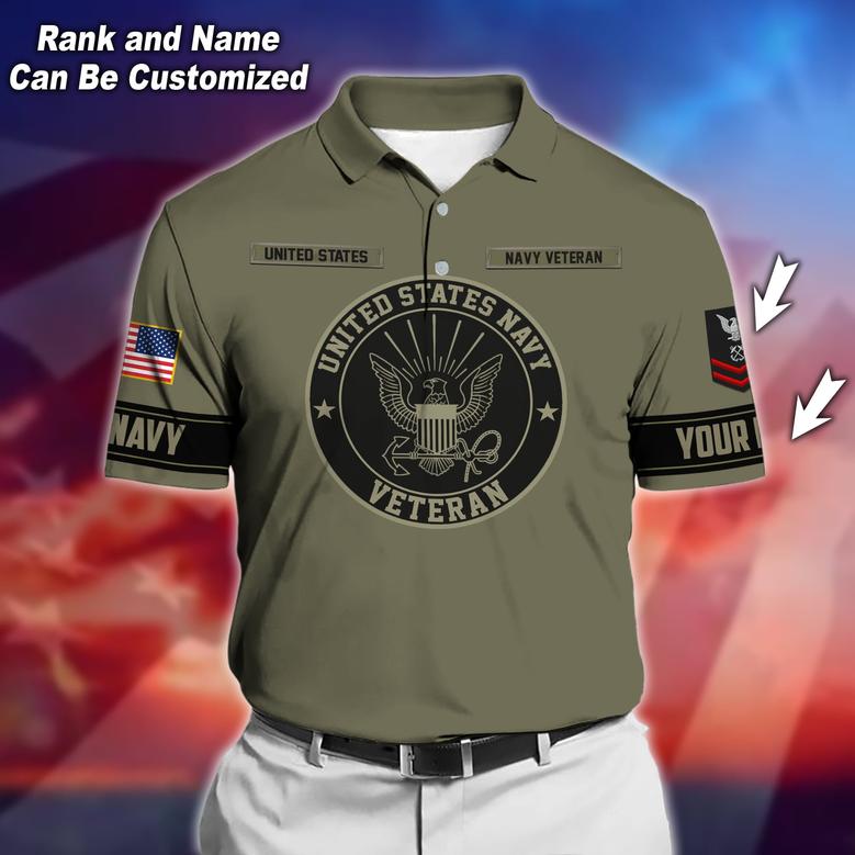 Premium Personalised U.S Multiple Service Veteran Polo Shirt