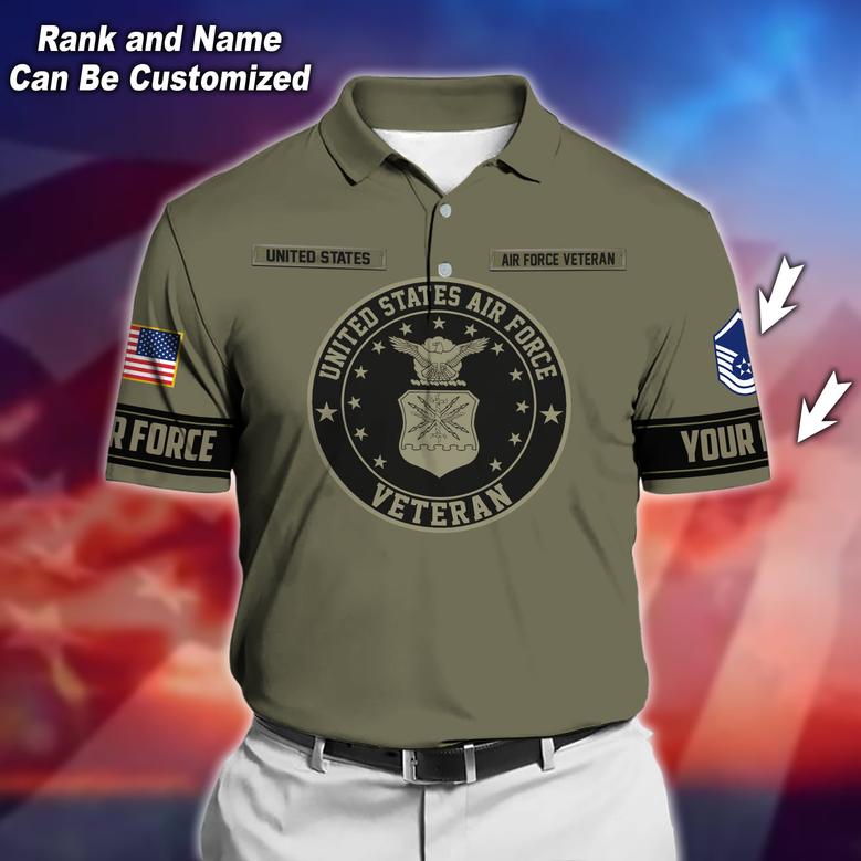 Premium Personalised U.S Multiple Service Veteran Polo Shirt