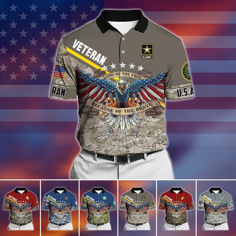 Premium U.S Multiple Service Veteran Polo Shirt