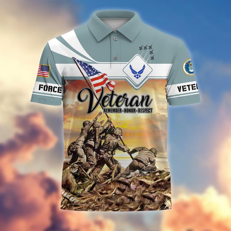 Premium US Veterans Remember - Honor - Respect Polo Shirt