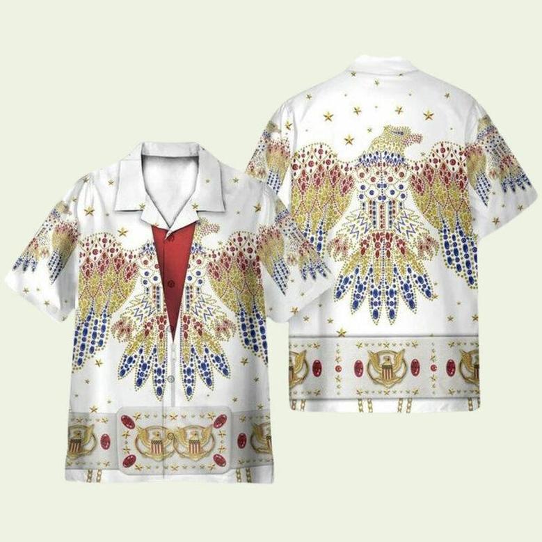 Red Elvis Presley Cosplay Costume Hawaiian Shirt