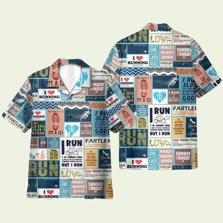 Running Life Mens Hawaiian Shirt