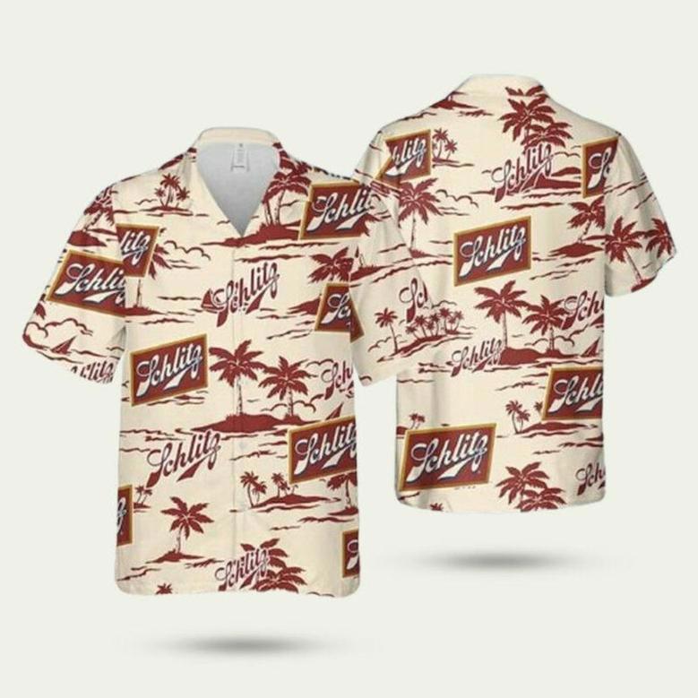 Schlitz Beer Beach Pattern Hawaiian Shirt