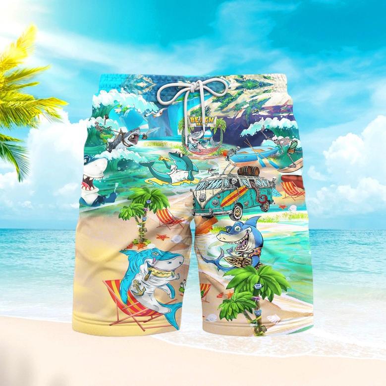 Shark Beach Summer Time Beach Shorts For Men