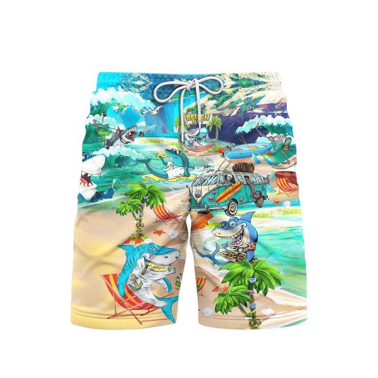 Shark Beach Summer Time Beach Shorts For Men