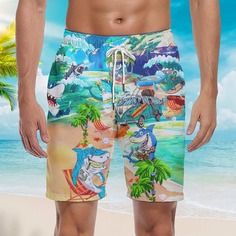 Shark Beach Summer Time Beach Shorts For Men