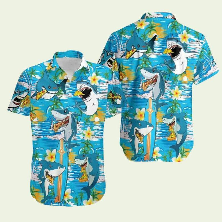 Shark Eating Pizza Hawaiian Shirt